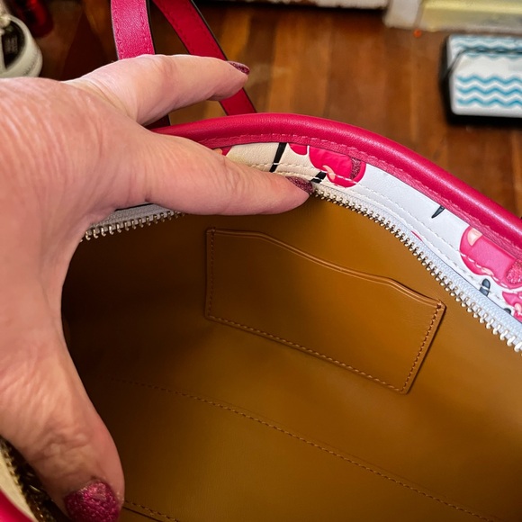 Coach Swing Zip Cherry Print Leather Bag - Picture 13 of 16